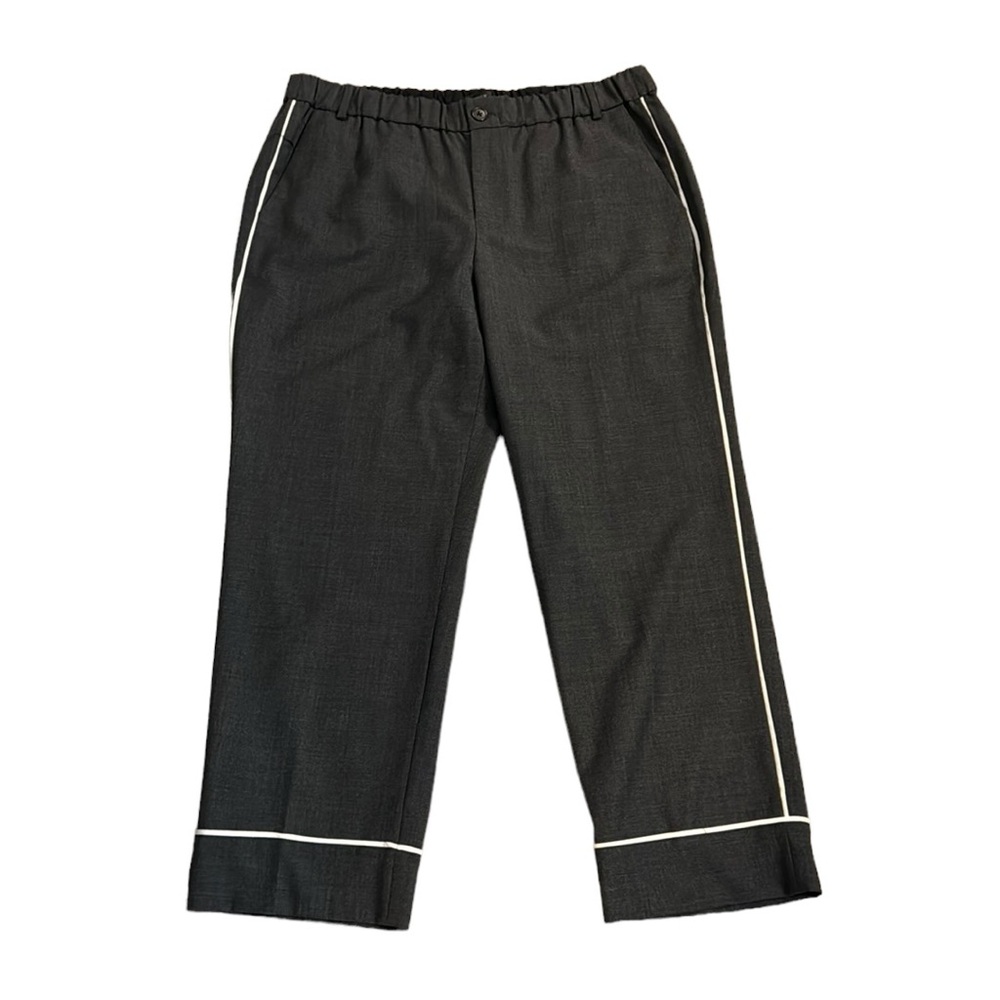 ||SOLD|| J. Crew Straight Leg Cropped Trousers Size 12 Gray Pajama Inspired